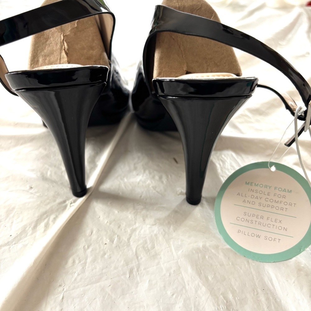 NWT Andrew Geller Women's Black Theola Sandal Pump cone heel.SZ 10 M Brand New - Picture 6 of 15